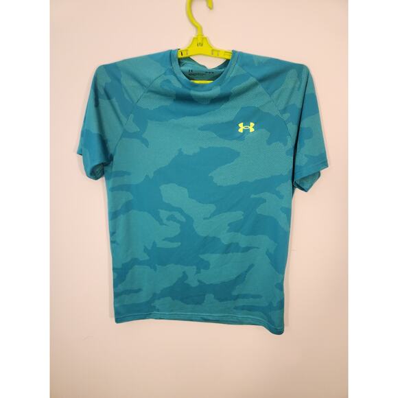 Under Armour TShirt Mens Medium Green Camo Short Sleeve Soccer Athleisure - Picture 4 of 10